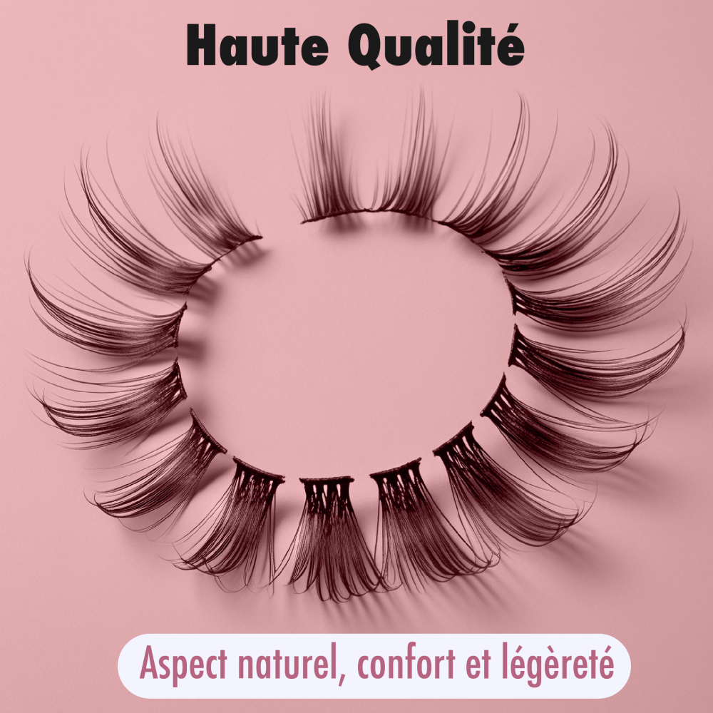 320 Faux-cils Individuels Naturels 9-16 mm, Réutilisables avec Colle, Pinces et Brosses – Image 2